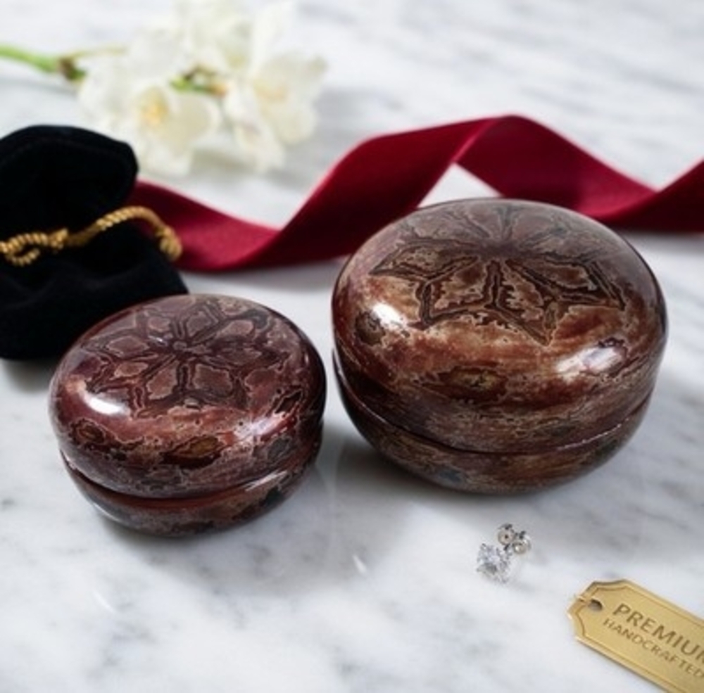 Vintage Burmese Lacquerware Box Set Handmade Myanmar Mandalay Art 3", 3.5" EXC